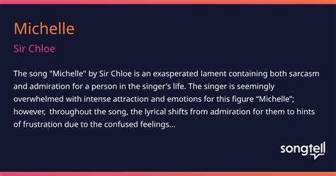 The Meaning Behind The Song: Michelle by Sir Chloe